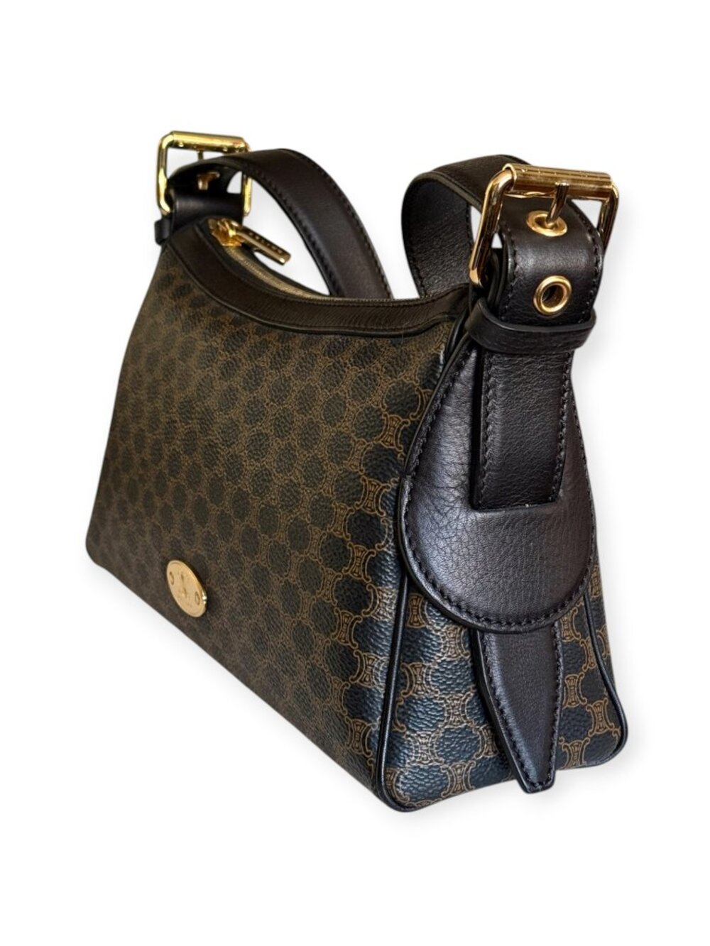 Vintage CELINE Dark Macadam Mini Baguette/Shoulder Bag - Picture 3 of 8